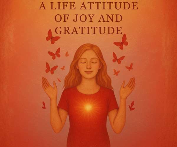 A life attitude of you and gratitude - a woman with butterflies